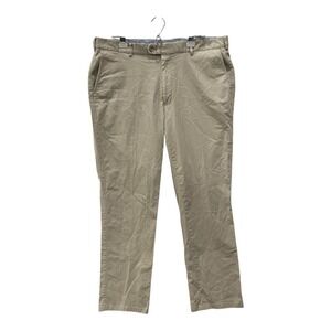 Peter Millar Pima Cotton Spandex Straight Leg Chino Golf Pants Sz 38 X 28 Beige